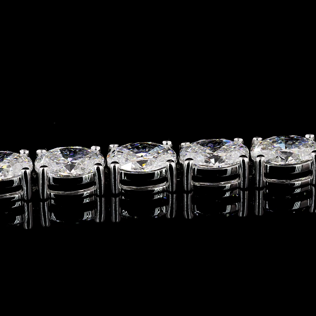 11.04 CTTW Oval Lab Diamond Tennis Bracelet 6.75" (F Color and VS1 Clarity)