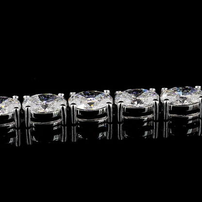 11.04 CTTW Oval Lab Diamond Tennis Bracelet 6.75" (F Color and VS1 Clarity)