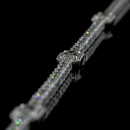 2.95 CTTW Emerald Lab Diamond Station Line Tennis Bracelet (E Color and VS1 Clarity)