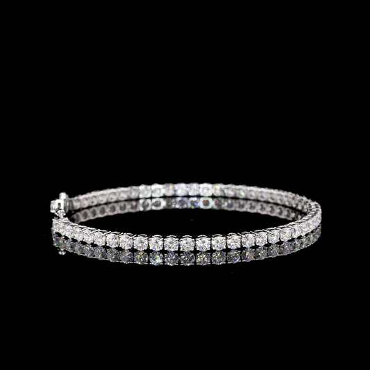 5.85 CTTW Round Lab Diamond Tennis Bracelet 6.85" 14k White Gold F Color and VS2 Clarity jewelry-spot-usa