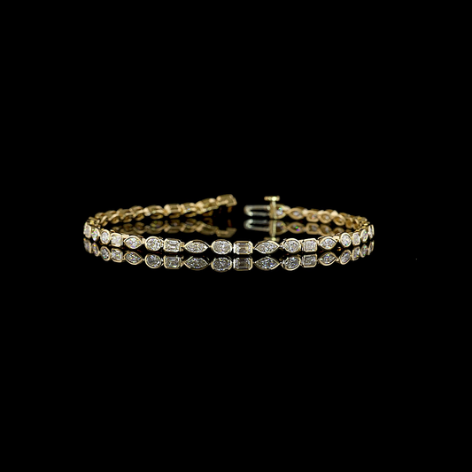 3.56 CTTW Marquise Lab Diamond Tennis Bracelet (F Color and VS+ Clarity)