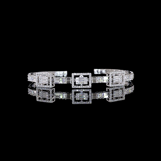 2.11 CTTW Bag Lab Grown Diamond Bangles Bracelet (E Color and VS1 Clarity)