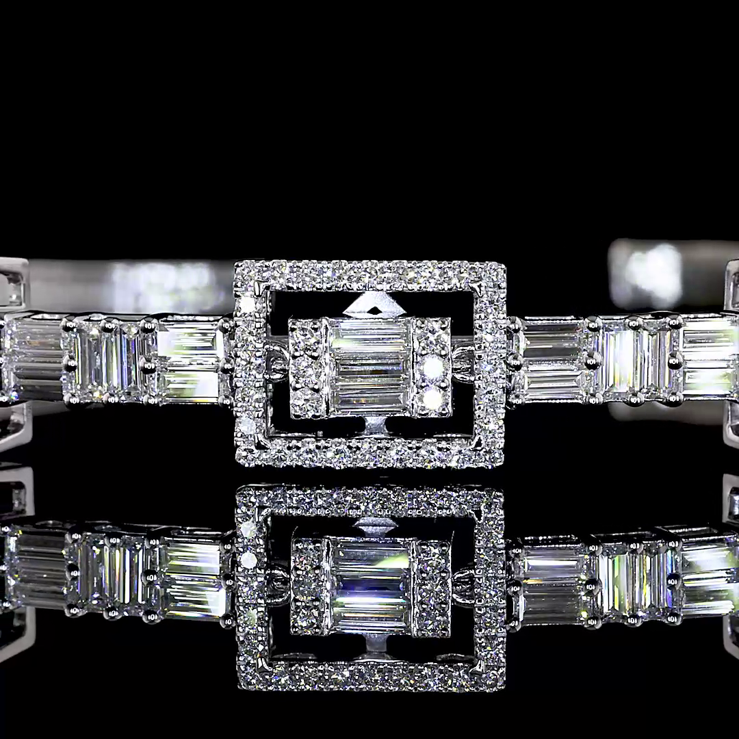 2.11 CTTW Bag Lab Grown Diamond Bangles Bracelet (E Color and VS1 Clarity)