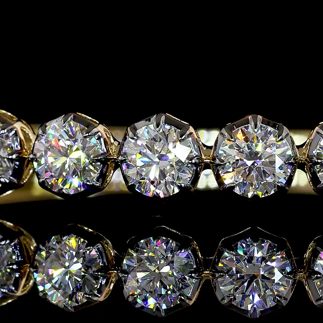 6.67 CTTW Round Lab Grown Diamond Bangles Bracelet (E Color and VS1 Clarity)