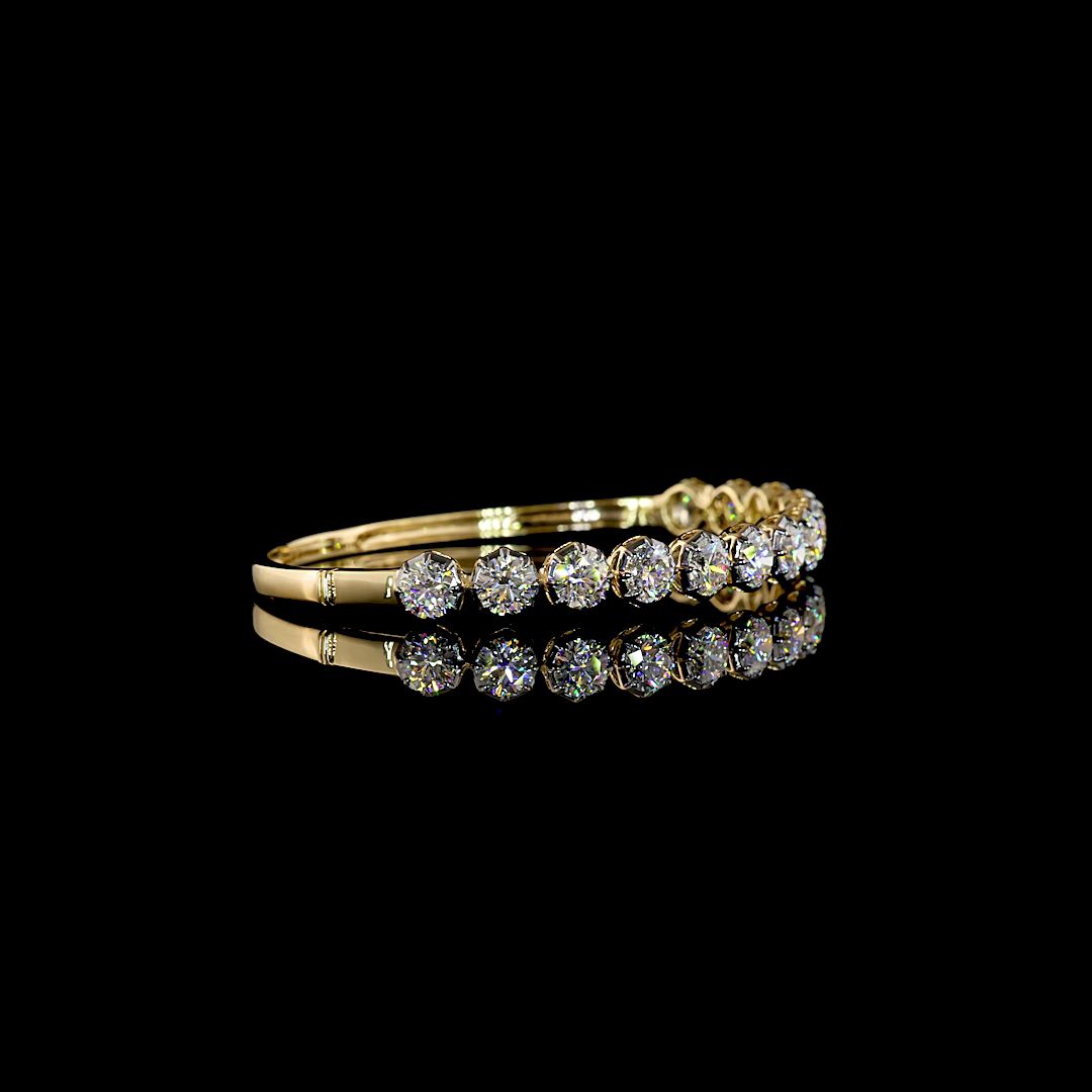 6.67 CTTW Round Lab Grown Diamond Bangles Bracelet (E Color and VS1 Clarity)