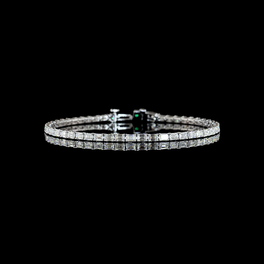 5.22 CTTW Emerald Lab Diamond Tennis Bracelet (G-H Color and VS-SI Clarity)
