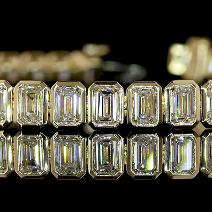 8.48 CTTW Emerald Lab Diamond Tennis Bracelet (H Color and SI Clarity)