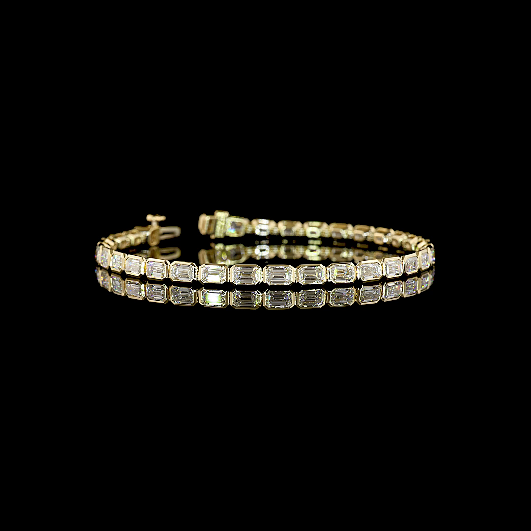 6.89 CTTW Emerald Natural Diamond Tennis Bracelet 7" (H Color and SI Clarity)