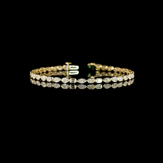 3.33 CTTW MIX Natural Diamond Tennis Bracelet 7" (H Color and SI Clarity)