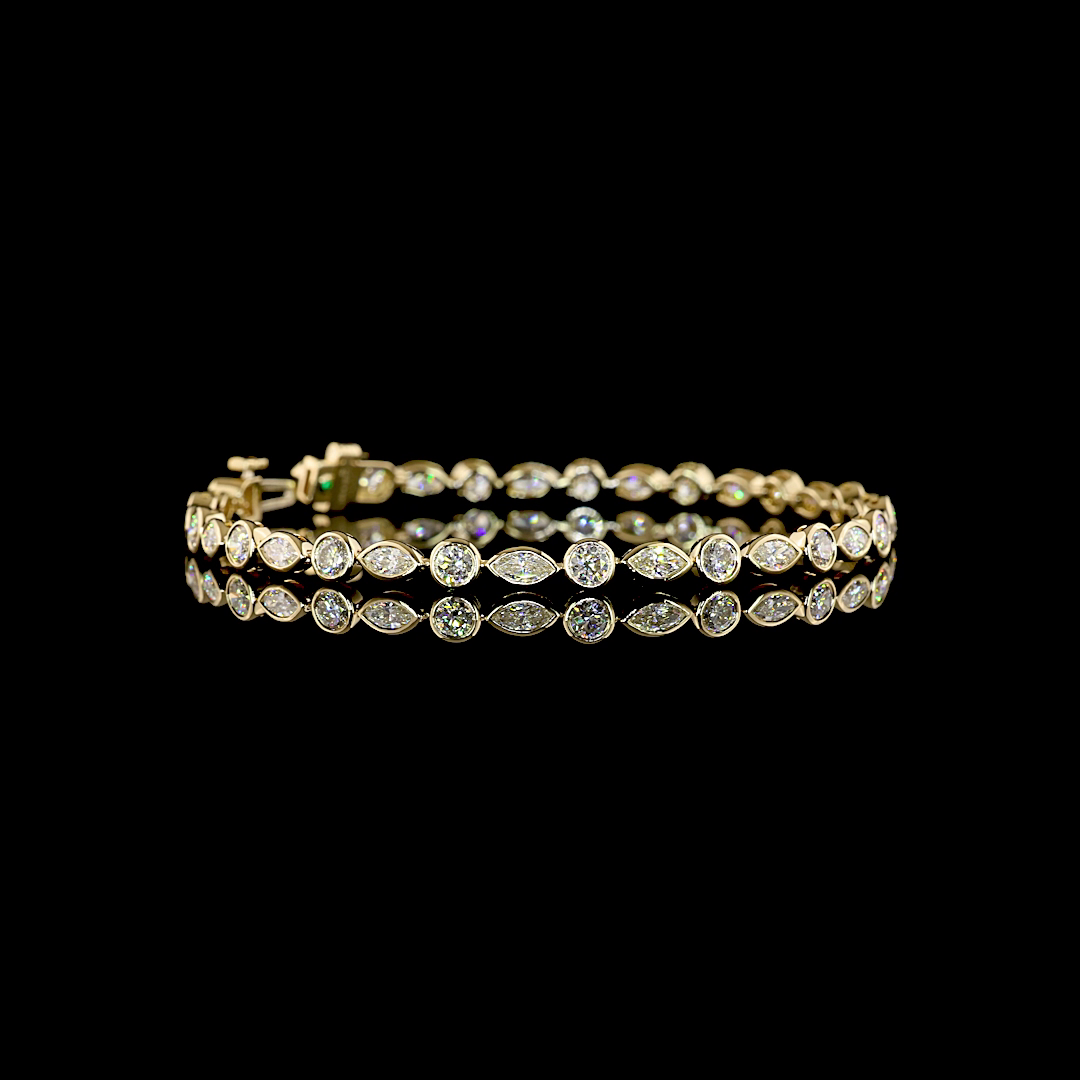4.11 CTTW Round Natural Diamond Tennis Bracelet 7" (H Color and SI Clarity)