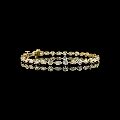 4.11 CTTW Round Natural Diamond Tennis Bracelet 7" (H Color and SI Clarity)