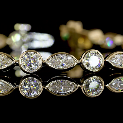 4.11 CTTW Round Natural Diamond Tennis Bracelet 7" (H Color and SI Clarity)