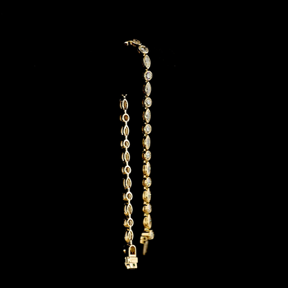 4.11 CTTW Round Natural Diamond Tennis Bracelet 7" (H Color and SI Clarity)