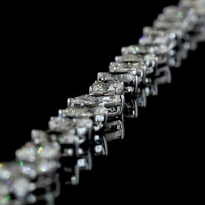 7.17 CTTW MIX Natural Diamond Station Bracelet 7" (H Color and SI Clarity)