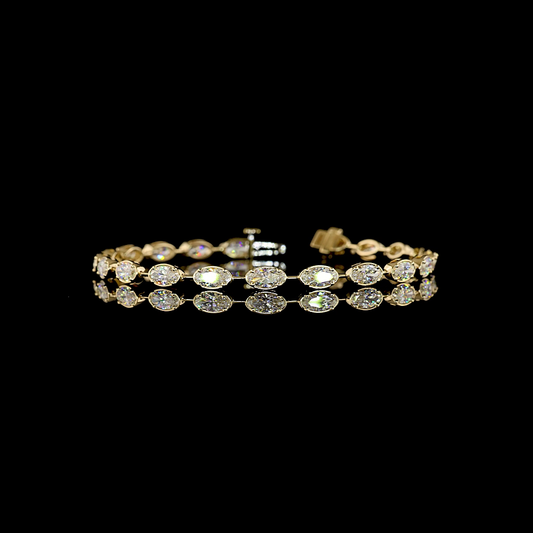 5.19 CTTW MO Natural Diamond Station Bracelet 7" (H Color and SI Clarity)