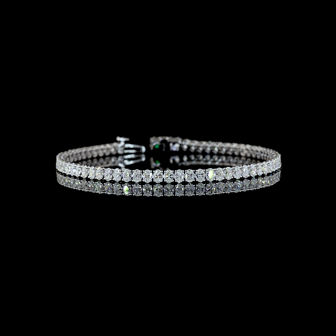 4.92 CTTW Oval Lab Diamond Tennis Bracelet (G-H Color and VS-SI Clarity)