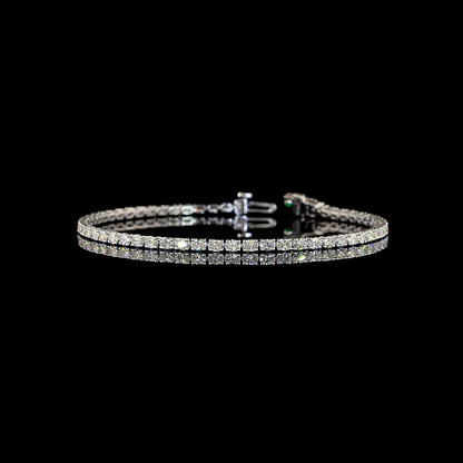3.09 CTTW Oval Lab Diamond Tennis Bracelet (H Color and SI Clarity)