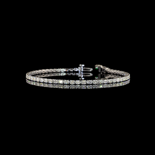 3.09 CTTW Oval Lab Diamond Tennis Bracelet (H Color and SI Clarity)