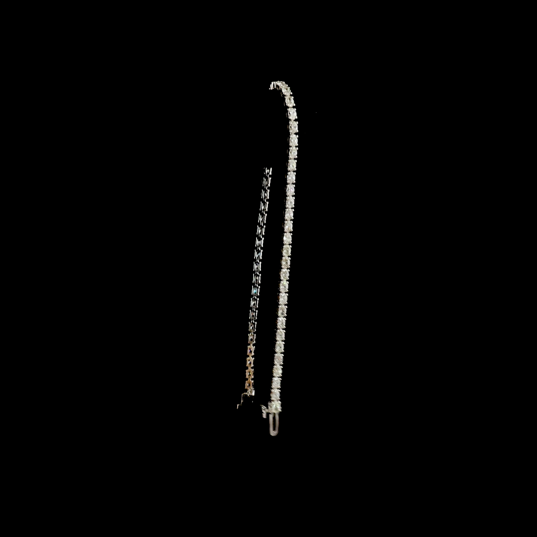 3.09 CTTW Oval Lab Diamond Tennis Bracelet (H Color and SI Clarity)