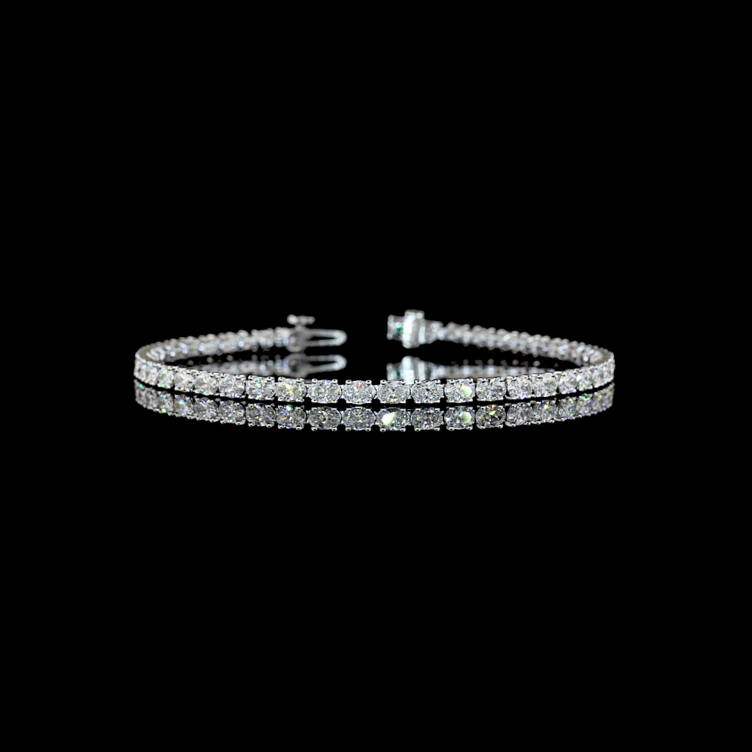 5.00 CTTW Oval Lab Diamond Tennis Bracelet (H Color and SI Clarity)