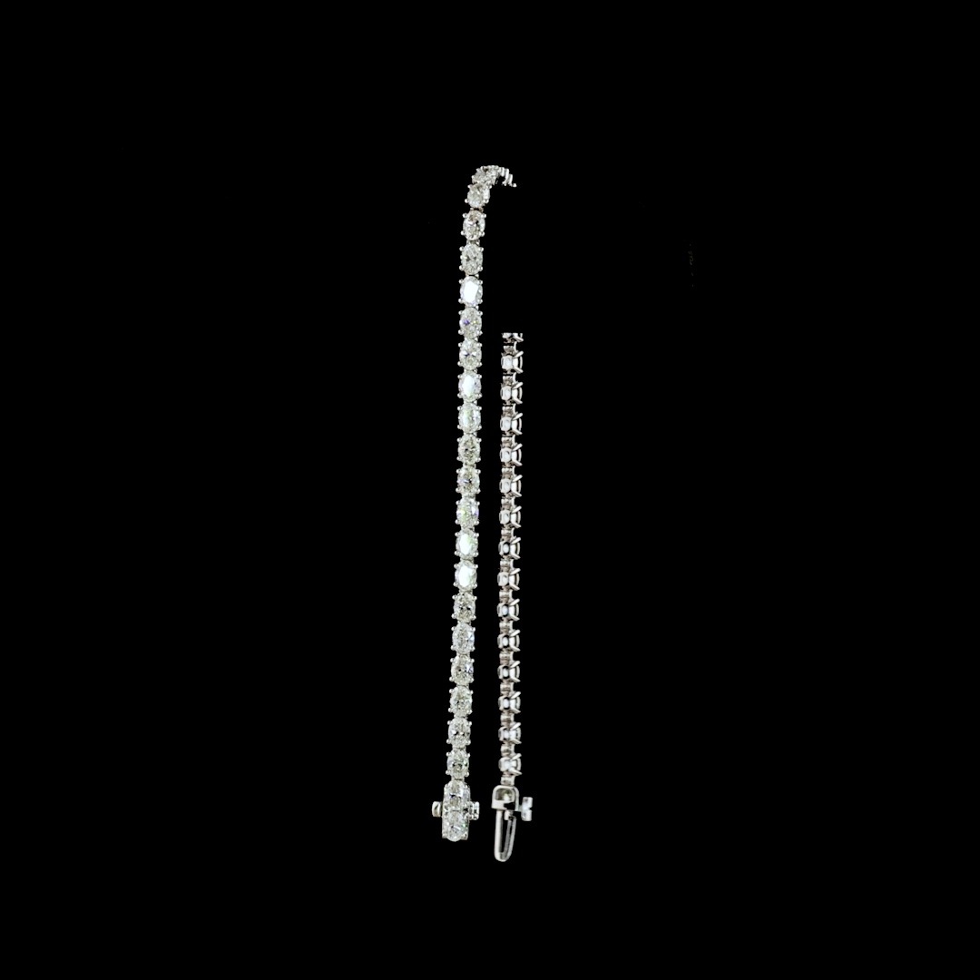 5.00 CTTW Oval Lab Diamond Tennis Bracelet (H Color and SI Clarity)