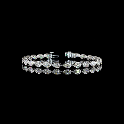 7.01 CTTW Pear Lab Diamond Tennis Bracelet (G-H Color and VS-SI Clarity)