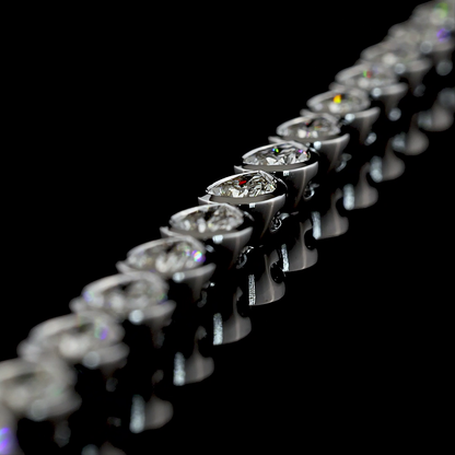 7.01 CTTW Pear Lab Diamond Tennis Bracelet (G-H Color and VS-SI Clarity)