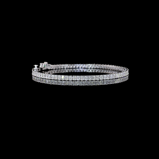 4.97 CTTW Radiant Natural Diamond Tennis Bracelet 7" (F Color and SI1 Clarity)