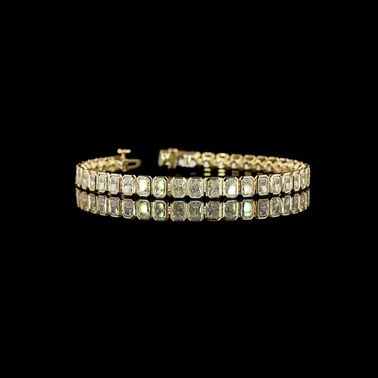 10.37 CTTW Radiant Natural Diamond Tennis Bracelet 7" (E Color and VS1 Clarity)