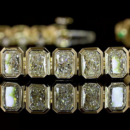 10.37 CTTW Radiant Natural Diamond Tennis Bracelet 7" (E Color and VS1 Clarity)