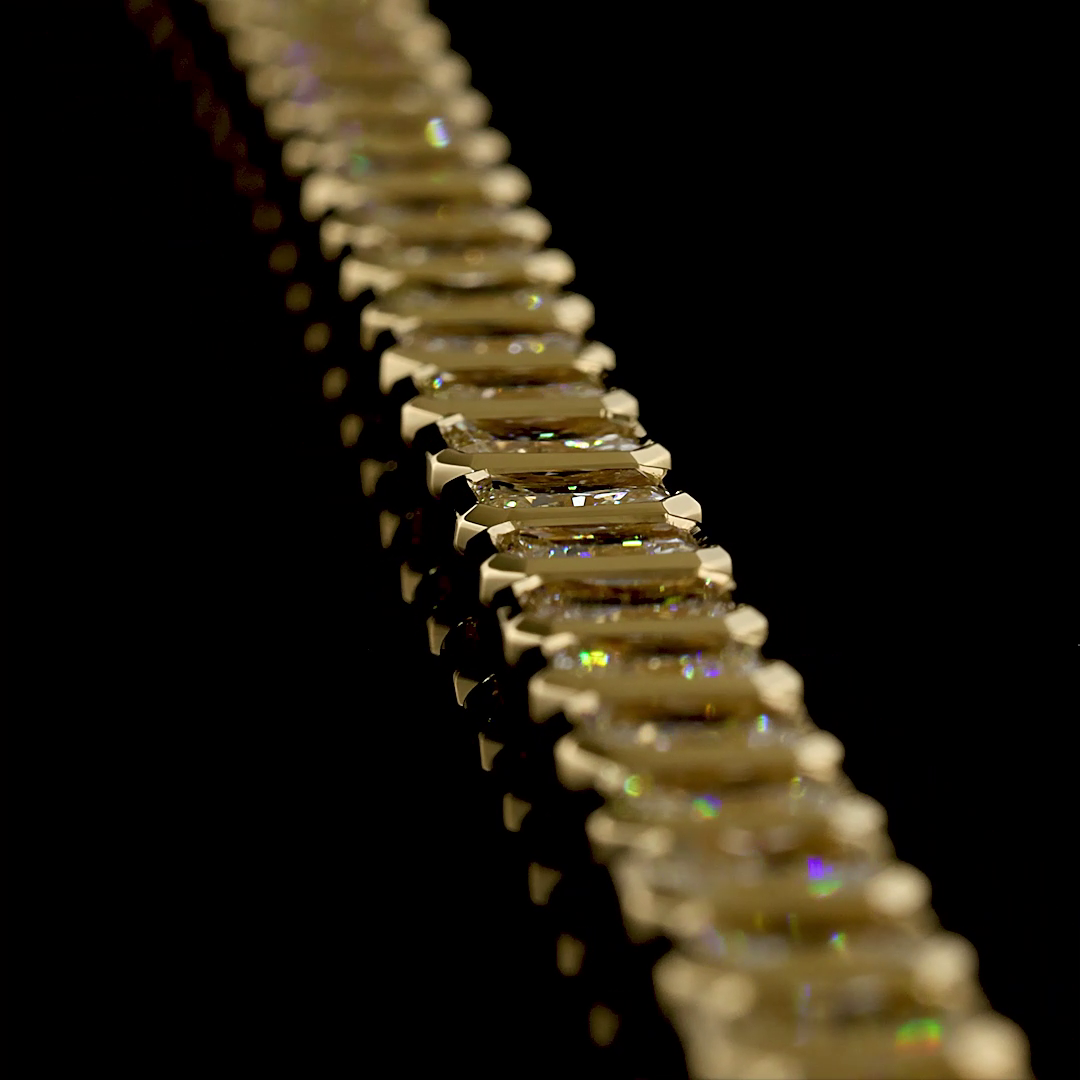 10.37 CTTW Radiant Natural Diamond Tennis Bracelet 7" (E Color and VS1 Clarity)