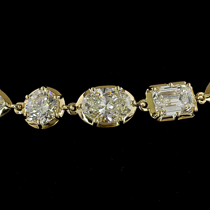 10.14 CTTW MIX Natural Diamond Station Bracelet 7" (H Color and SI Clarity)