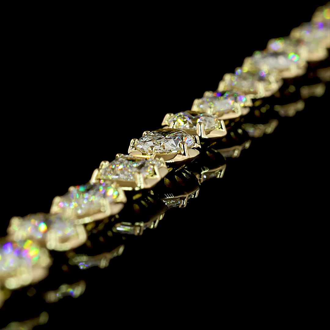 10.14 CTTW MIX Natural Diamond Station Bracelet 7" (H Color and SI Clarity)