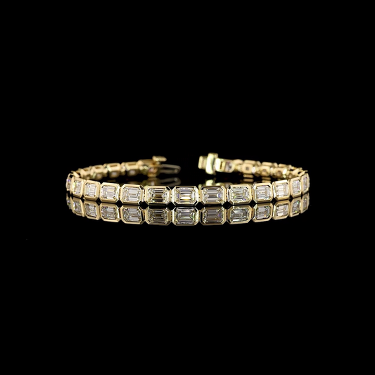 10.22 CTTW Emerald Lab Diamond Tennis Bracelet (F Color and VS1 Clarity)