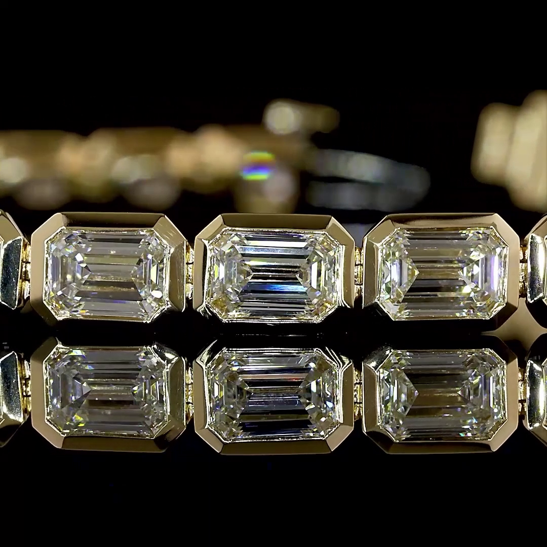 10.22 CTTW Emerald Lab Diamond Tennis Bracelet (F Color and VS1 Clarity)