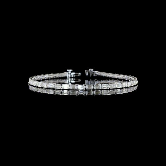 6.82 CTTW Emerald Lab Diamond Tennis Bracelet (E Color and VS1 Clarity)