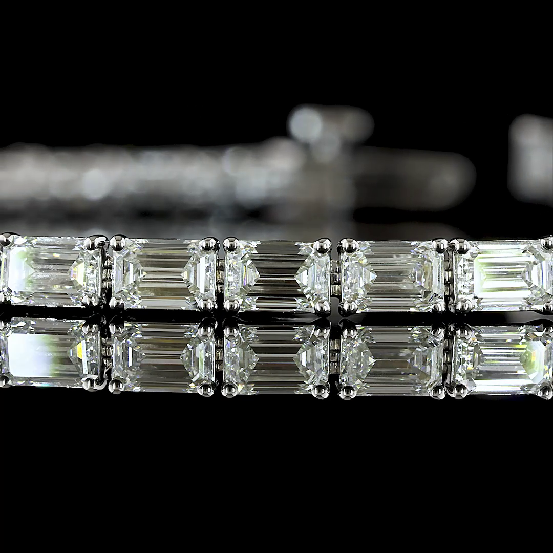 6.82 CTTW Emerald Lab Diamond Tennis Bracelet (E Color and VS1 Clarity)