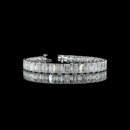 36.23 CTTW Emerald Lab Grown Diamond Tennis Bracelet 7" (E/F Color and VS1/VVS2/VS2 Clarity)