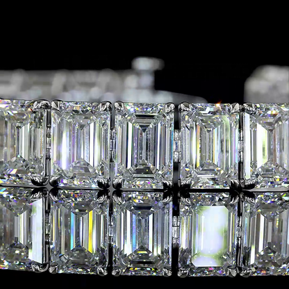 36.23 CTTW Emerald Lab Grown Diamond Tennis Bracelet 7" (E/F Color and VS1/VVS2/VS2 Clarity)