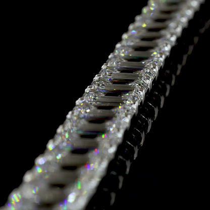 36.23 CTTW Emerald Lab Grown Diamond Tennis Bracelet 7" (E/F Color and VS1/VVS2/VS2 Clarity)