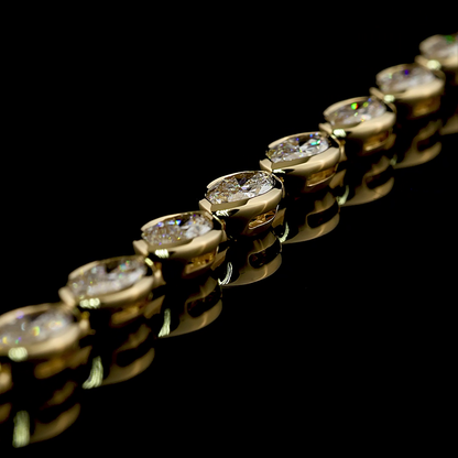 7.32 CTTW Marquise Lab Diamond Tennis Bracelet (E Color and VS1 Clarity)