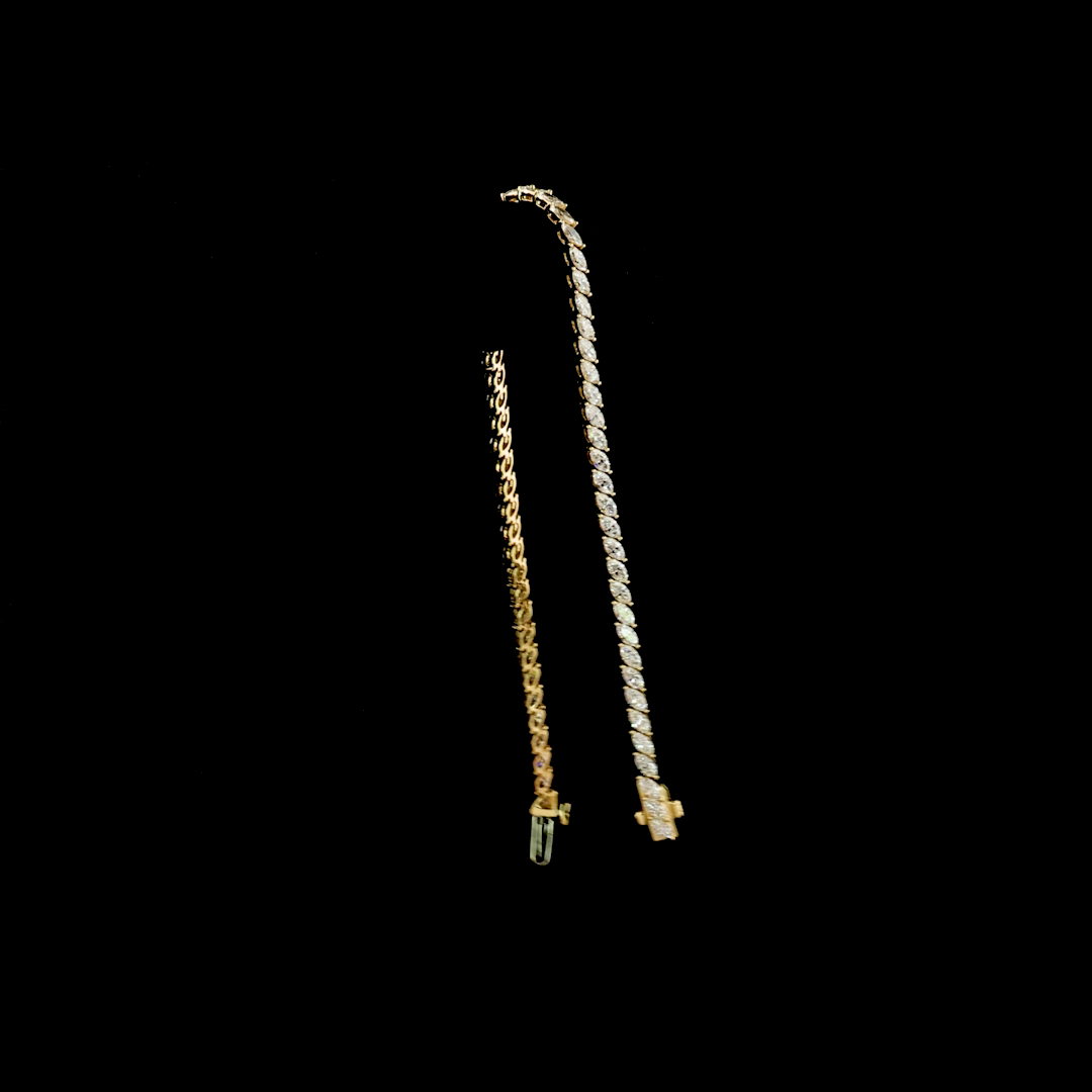 3.45 CTTW Marquise Lab Diamond Tennis Bracelet (E Color and VS1 Clarity)