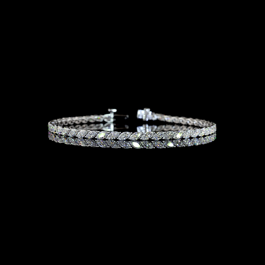 4.92 CTTW Marquise Lab Diamond Tennis Bracelet (E Color and VS1 Clarity)
