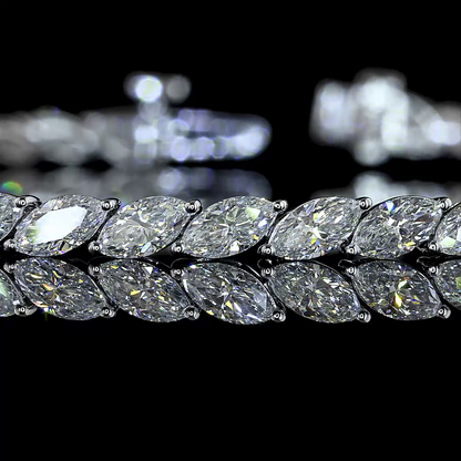4.92 CTTW Marquise Lab Diamond Tennis Bracelet (E Color and VS1 Clarity)