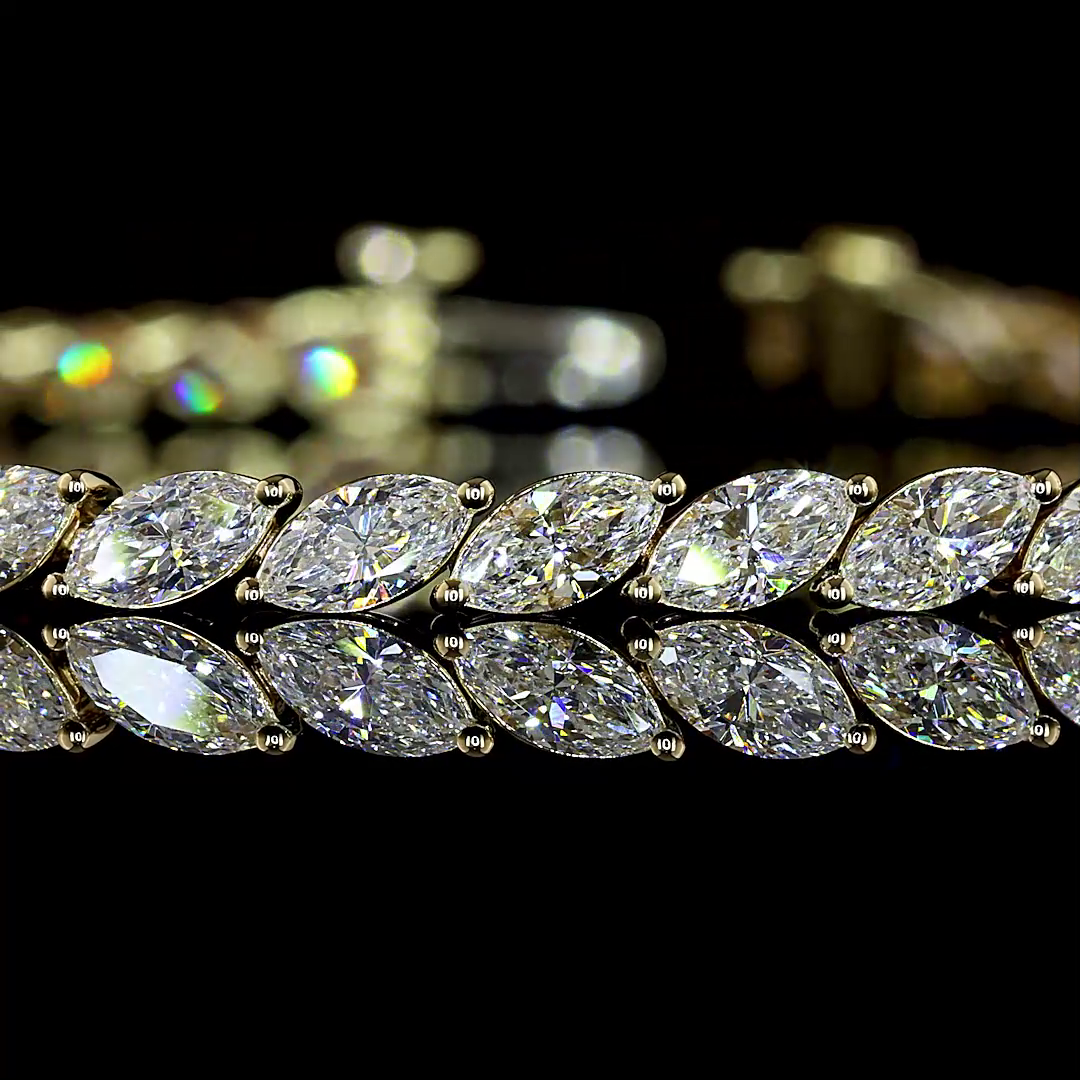 4.96 CTTW Marquise Lab Diamond Tennis Bracelet (E Color and VS1 Clarity)