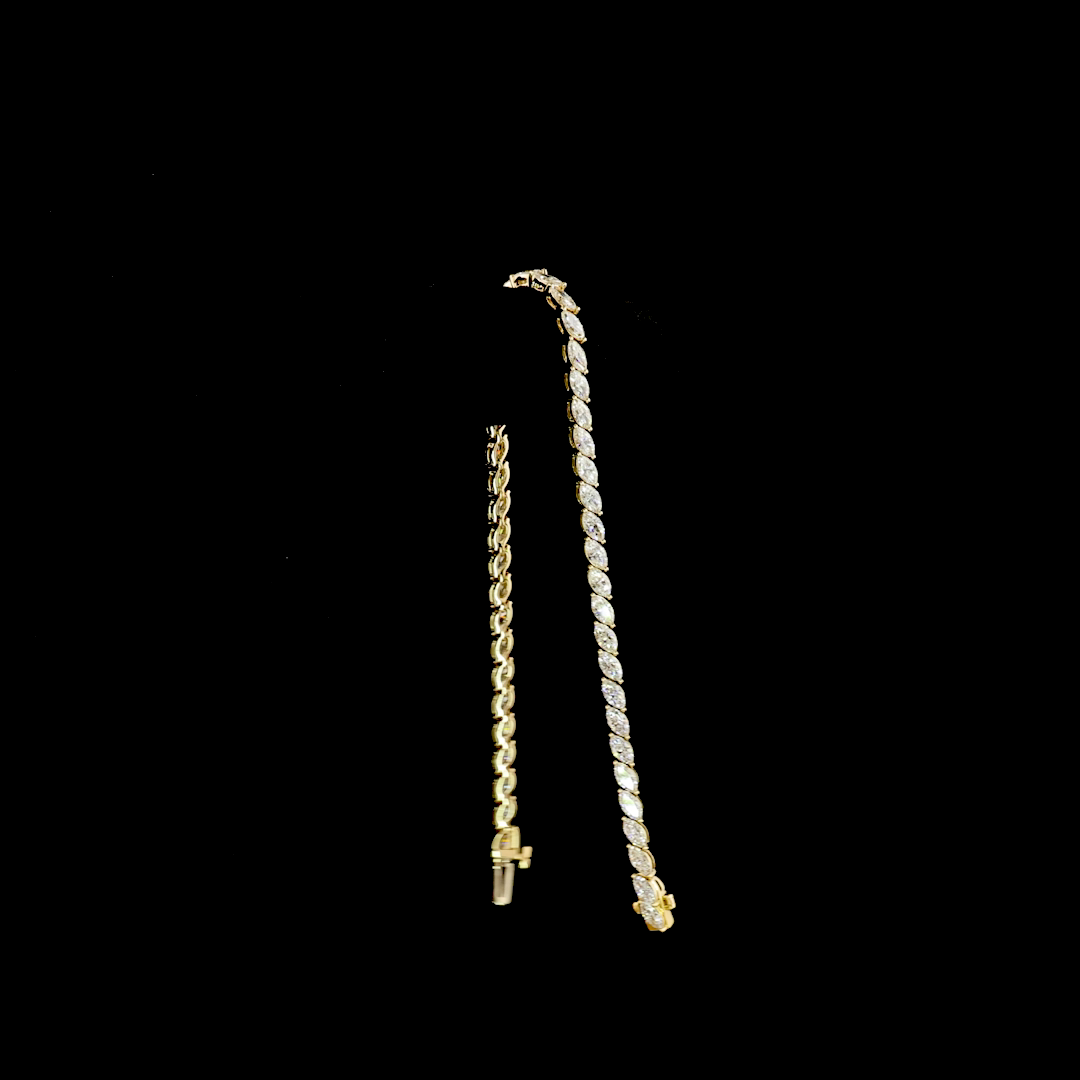 4.96 CTTW Marquise Lab Diamond Tennis Bracelet (E Color and VS1 Clarity)