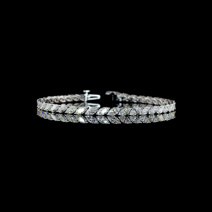 6.97 CTTW Marquise Lab Diamond Tennis Bracelet (E Color and VS1 Clarity)