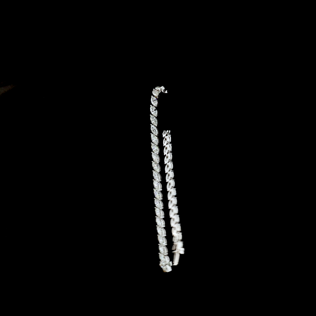 6.97 CTTW Marquise Lab Diamond Tennis Bracelet (E Color and VS1 Clarity)