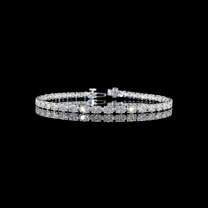 7.39 CTTW Oval Lab Diamond Tennis Bracelet (E Color and VS1 Clarity)