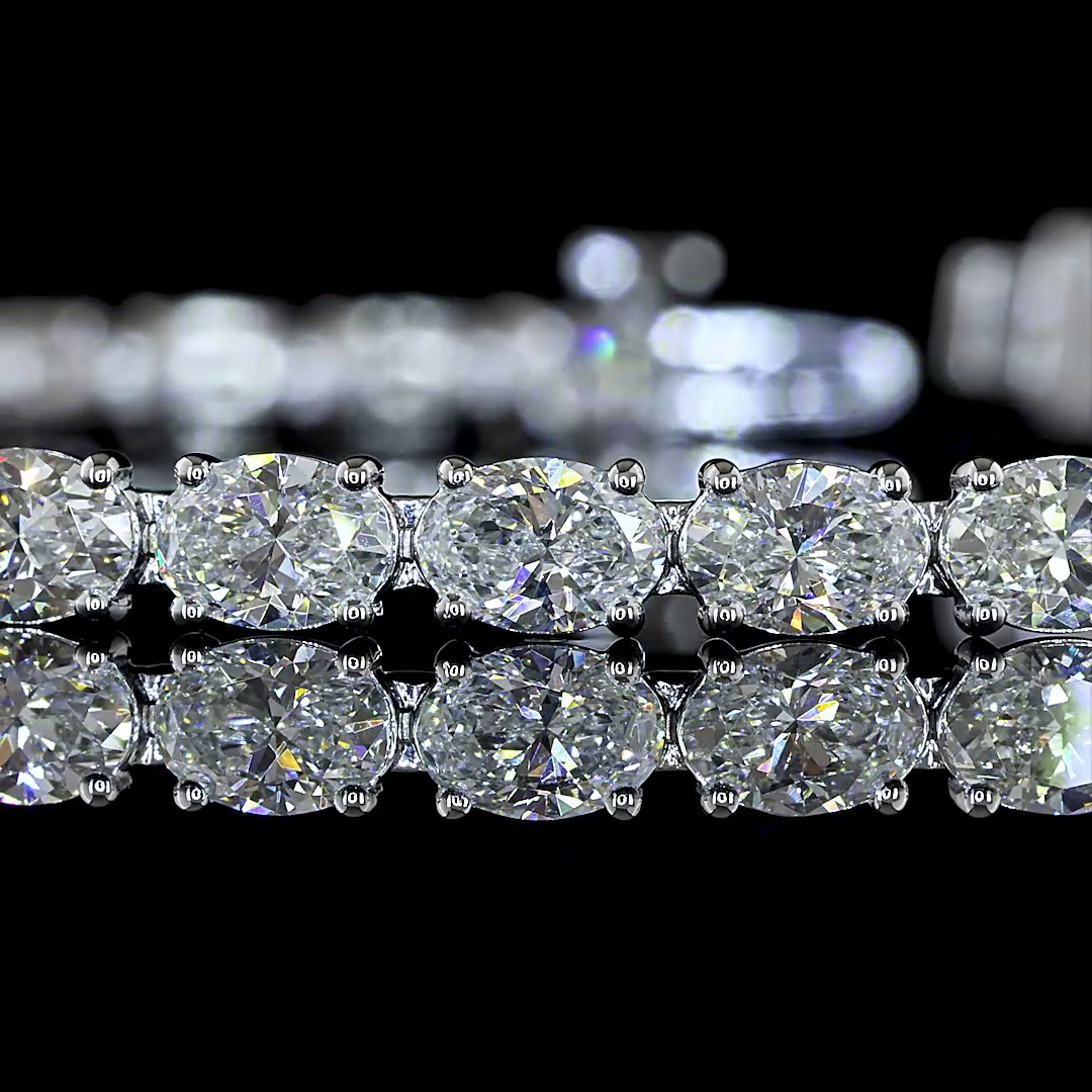 7.39 CTTW Oval Lab Diamond Tennis Bracelet (E Color and VS1 Clarity)